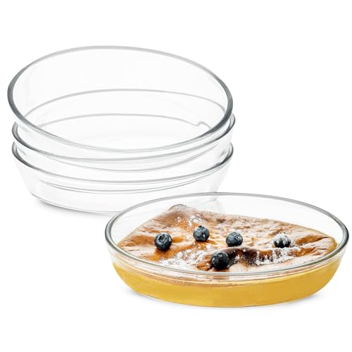 Glas-Auflaufform für Ofen, Glas-Ofenform Lasagne, 0.7L Ofenform Ovale, Ovale Glasform, Lasagneform 20.7 x 13.7 x 4.7cm, Set aus 4 von UIBFCWN