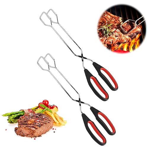 Scheren Zange Küchenzange Schere, Kochen Grillzange Schere, Edelstahl Scherenzange, Scherenzange mit Griff, Edelstahl Grillzange Schere Barbecue Grillen Zange Barbecue Clamp Turner (2 pack(11 Zoll)) von UICCVOKK