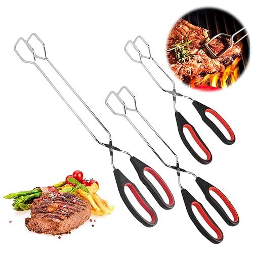 Scheren Zange Küchenzange Schere, Kochen Grillzange Schere, Edelstahl Scherenzange mit Griff, Edelstahl Grillzange Schere Barbecue Grillen Zange Barbecue Clamp Turner (3 pack(9/11/13 Zoll)) von UICCVOKK