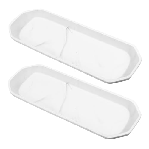 UICCVOKK 2 Stück Badezimmer Tablett,Silikon Dekotablett,Marmor Tablett, Badezimmer Aufbewahrungstablett,Achteckiges Deko Platte,Ablageschale Kosmetik für Tücher Kerzen Handtuch Seife Pflanze Schmuck von UICCVOKK