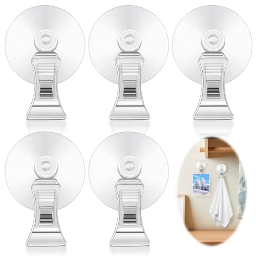 UICCVOKK 5 Stück Saugnapf Clip Saugnapf Klammer Saugnäpfe für Fenster Multifunktional Saugnäpfe mit Clip Mini Saugnapf Transparent für Glas Aquarium Zuhause Supermarkt Geschäft Fenster Glaswand Auto von UICCVOKK