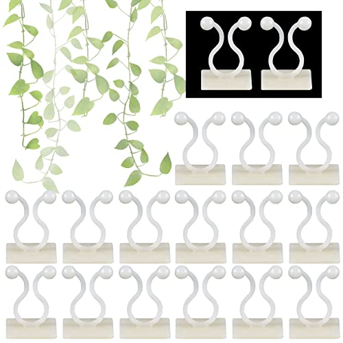 UICCVOKK 50 Stück Pflanzenclips Wand, Kletterpflanzen Befestigung Selbstklebende Sklammern für Pflanzen Wandhalterung, Pflanzenclips für Kletterpflanzen Pflanzen Clips Weiß Pflanzenstützclip von UICCVOKK
