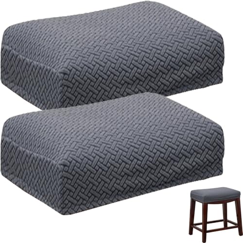 Barhocker-Bezug, Rechteckig, Dehnbar, Thekenhöhe, Barhocker-Schonbezüge, Rechteckig, for Küchentheke, Sattel, Sitzbezug for Holz- und Metallbank(#1,Set of 2) von UICMNSI
