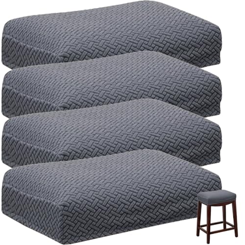 Barhocker-Bezug, Rechteckig, Dehnbar, Thekenhöhe, Barhocker-Schonbezüge, Rechteckig, for Küchentheke, Sattel, Sitzbezug for Holz- und Metallbank(#1,Set of 4) von UICMNSI