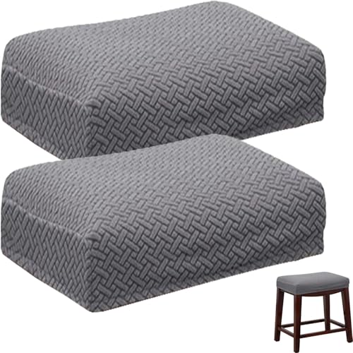 Barhocker-Bezug, Rechteckig, Dehnbar, Thekenhöhe, Barhocker-Schonbezüge, Rechteckig, for Küchentheke, Sattel, Sitzbezug for Holz- und Metallbank(#2,Set of 2) von UICMNSI