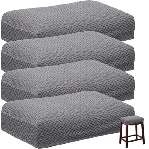 Barhocker-Bezug, Rechteckig, Dehnbar, Thekenhöhe, Barhocker-Schonbezüge, Rechteckig, for Küchentheke, Sattel, Sitzbezug for Holz- und Metallbank(#2,Set of 4) von UICMNSI