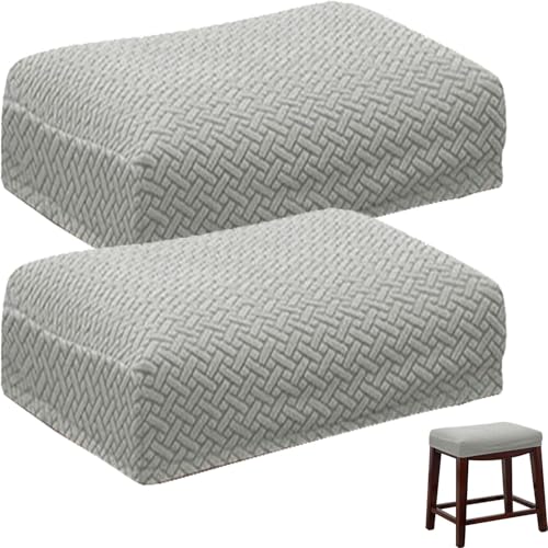 Barhocker-Bezug, Rechteckig, Dehnbar, Thekenhöhe, Barhocker-Schonbezüge, Rechteckig, for Küchentheke, Sattel, Sitzbezug for Holz- und Metallbank(#3,Set of 2) von UICMNSI