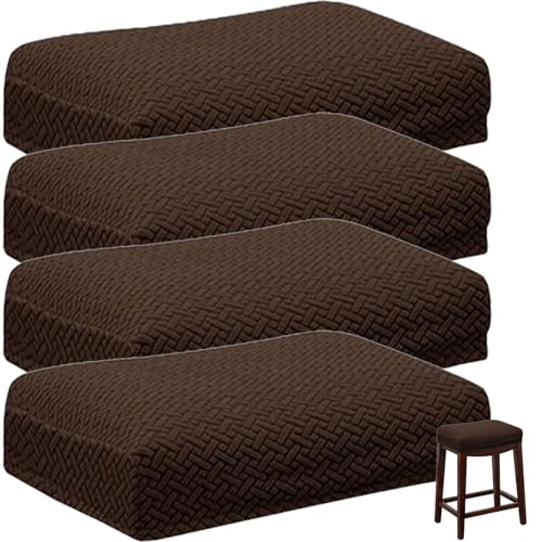 Barhocker-Bezug, Rechteckig, Dehnbar, Thekenhöhe, Barhocker-Schonbezüge, Rechteckig, for Küchentheke, Sattel, Sitzbezug for Holz- und Metallbank(#5,Set of 4) von UICMNSI