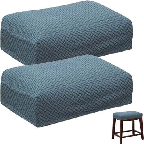 Barhocker-Bezug, Rechteckig, Dehnbar, Thekenhöhe, Barhocker-Schonbezüge, Rechteckig, for Küchentheke, Sattel, Sitzbezug for Holz- und Metallbank(#6,Set of 2) von UICMNSI