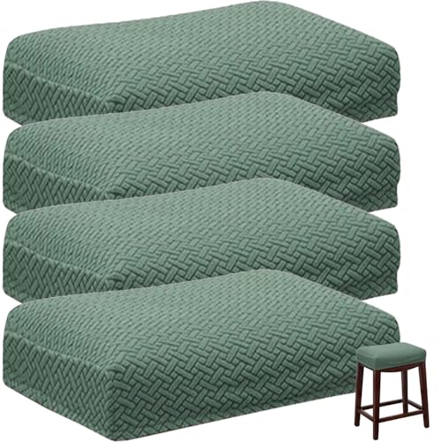 Barhocker-Bezug, Rechteckig, Dehnbar, Thekenhöhe, Barhocker-Schonbezüge, Rechteckig, for Küchentheke, Sattel, Sitzbezug for Holz- und Metallbank(#8,Set of 4) von UICMNSI