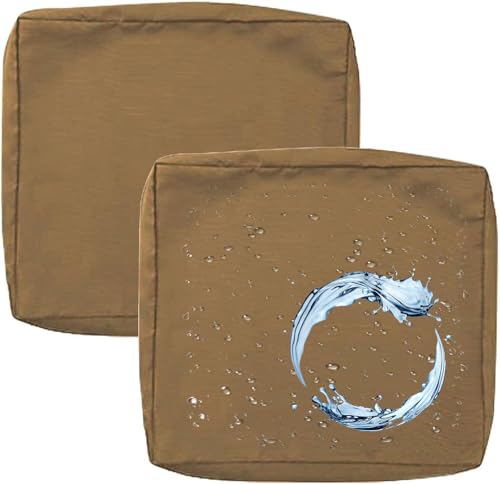 Outdoor Sofa Sitzkissenbezug 2/4er Set Microfaser-Sitzbezüge for Gartenmöbel Wasserdicht mit Reißverschluss, Terrassenstuhl Sofakissen Bezug Abnehmbar, Wetterfest Sofabezug for Garten Möbel aus Rattan von UICMNSI