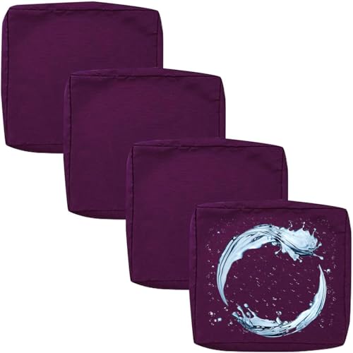 Outdoor Sofa Sitzkissenbezug 2/4er Set Microfaser-Sitzbezüge for Gartenmöbel Wasserdicht mit Reißverschluss, Terrassenstuhl Sofakissen Bezug Abnehmbar, Wetterfest Sofabezug for Garten Möbel aus Rattan von UICMNSI