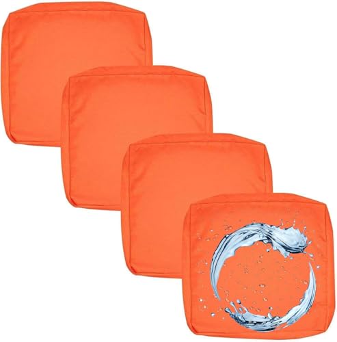 Outdoor Sofa Sitzkissenbezug 2/4er Set Microfaser-Sitzbezüge for Gartenmöbel Wasserdicht mit Reißverschluss, Terrassenstuhl Sofakissen Bezug Abnehmbar, Wetterfest Sofabezug for Garten Möbel aus Rattan von UICMNSI