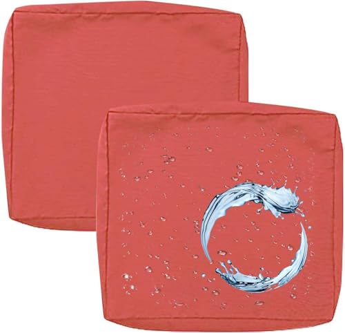 Outdoor Sofa Sitzkissenbezug 2/4er Set Microfaser-Sitzbezüge for Gartenmöbel Wasserdicht mit Reißverschluss, Terrassenstuhl Sofakissen Bezug Abnehmbar, Wetterfest Sofabezug for Garten Möbel aus Rattan von UICMNSI