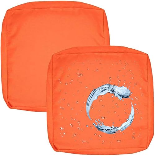 Outdoor Sofa Sitzkissenbezug 2/4er Set Microfaser-Sitzbezüge for Gartenmöbel Wasserdicht mit Reißverschluss, Terrassenstuhl Sofakissen Bezug Abnehmbar, Wetterfest Sofabezug for Garten Möbel aus Rattan von UICMNSI