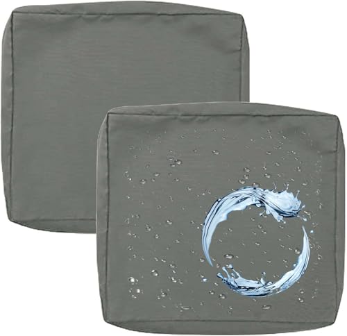 Outdoor Sofa Sitzkissenbezug 2/4er Set Microfaser-Sitzbezüge for Gartenmöbel Wasserdicht mit Reißverschluss, Terrassenstuhl Sofakissen Bezug Abnehmbar, Wetterfest Sofabezug for Garten Möbel aus Rattan von UICMNSI