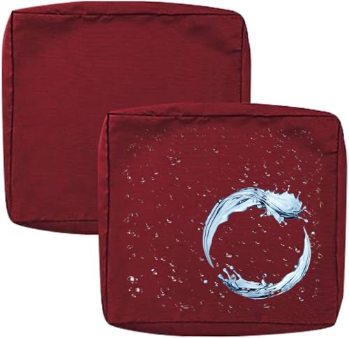 Outdoor Sofa Sitzkissenbezug 2/4er Set Microfaser-Sitzbezüge for Gartenmöbel Wasserdicht mit Reißverschluss, Terrassenstuhl Sofakissen Bezug Abnehmbar, Wetterfest Sofabezug for Garten Möbel aus Rattan von UICMNSI