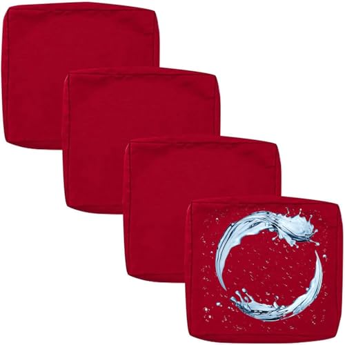 Outdoor Sofa Sitzkissenbezug 2/4er Set Microfaser-Sitzbezüge for Gartenmöbel Wasserdicht mit Reißverschluss, Terrassenstuhl Sofakissen Bezug Abnehmbar, Wetterfest Sofabezug for Garten Möbel aus Rattan von UICMNSI