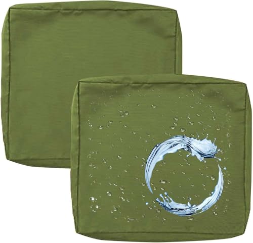 Outdoor Sofa Sitzkissenbezug 2/4er Set Microfaser-Sitzbezüge for Gartenmöbel Wasserdicht mit Reißverschluss, Terrassenstuhl Sofakissen Bezug Abnehmbar, Wetterfest Sofabezug for Garten Möbel aus Rattan von UICMNSI