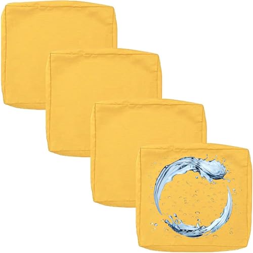 Outdoor Sofa Sitzkissenbezug 2/4er Set Microfaser-Sitzbezüge for Gartenmöbel Wasserdicht mit Reißverschluss, Terrassenstuhl Sofakissen Bezug Abnehmbar, Wetterfest Sofabezug for Garten Möbel aus Rattan von UICMNSI