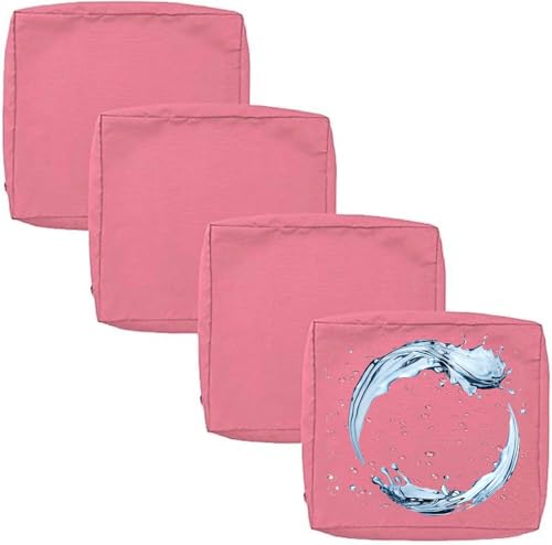 Outdoor Sofa Sitzkissenbezug 2/4er Set Microfaser-Sitzbezüge for Gartenmöbel Wasserdicht mit Reißverschluss, Terrassenstuhl Sofakissen Bezug Abnehmbar, Wetterfest Sofabezug for Garten Möbel aus Rattan von UICMNSI