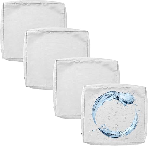 Outdoor Sofa Sitzkissenbezug 2/4er Set Microfaser-Sitzbezüge for Gartenmöbel Wasserdicht mit Reißverschluss, Terrassenstuhl Sofakissen Bezug Abnehmbar, Wetterfest Sofabezug for Garten Möbel aus Rattan von UICMNSI