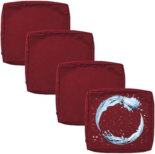 Outdoor Sofa Sitzkissenbezug 2/4er Set Microfaser-Sitzbezüge for Gartenmöbel Wasserdicht mit Reißverschluss, Terrassenstuhl Sofakissen Bezug Abnehmbar, Wetterfest Sofabezug for Garten Möbel aus Rattan von UICMNSI