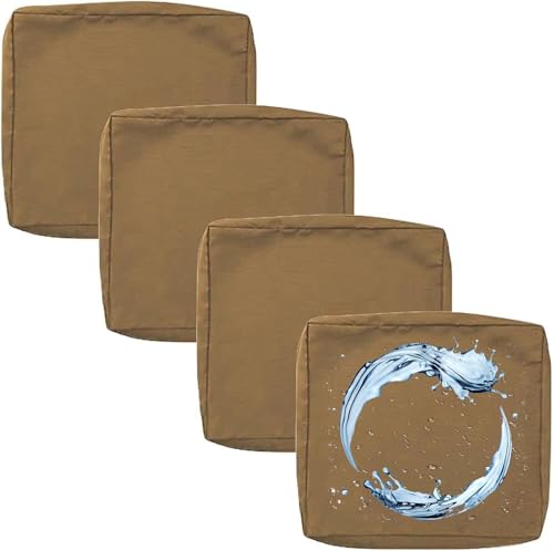 Outdoor Sofa Sitzkissenbezug 2/4er Set Microfaser-Sitzbezüge for Gartenmöbel Wasserdicht mit Reißverschluss, Terrassenstuhl Sofakissen Bezug Abnehmbar, Wetterfest Sofabezug for Garten Möbel aus Rattan von UICMNSI