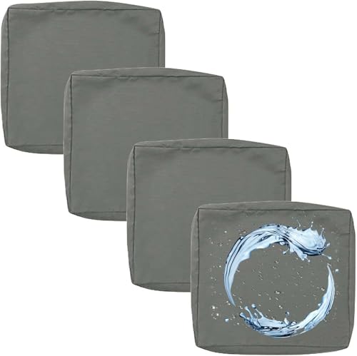 Outdoor Sofa Sitzkissenbezug 2/4er Set Microfaser-Sitzbezüge for Gartenmöbel Wasserdicht mit Reißverschluss, Terrassenstuhl Sofakissen Bezug Abnehmbar, Wetterfest Sofabezug for Garten Möbel aus Rattan von UICMNSI