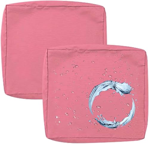 Outdoor Sofa Sitzkissenbezug 2/4er Set Microfaser-Sitzbezüge for Gartenmöbel Wasserdicht mit Reißverschluss, Terrassenstuhl Sofakissen Bezug Abnehmbar, Wetterfest Sofabezug for Garten Möbel aus Rattan von UICMNSI