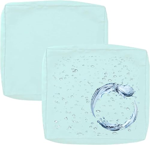 Outdoor Sofa Sitzkissenbezug 2/4er Set Microfaser-Sitzbezüge for Gartenmöbel Wasserdicht mit Reißverschluss, Terrassenstuhl Sofakissen Bezug Abnehmbar, Wetterfest Sofabezug for Garten Möbel aus Rattan von UICMNSI