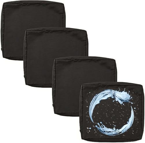 Outdoor Sofa Sitzkissenbezug 2/4er Set Microfaser-Sitzbezüge for Gartenmöbel Wasserdicht mit Reißverschluss, Terrassenstuhl Sofakissen Bezug Abnehmbar, Wetterfest Sofabezug for Garten Möbel aus Rattan von UICMNSI