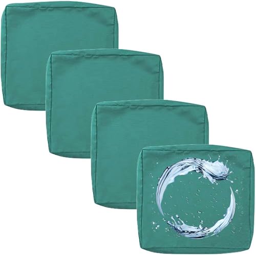Outdoor Sofa Sitzkissenbezug 2/4er Set Microfaser-Sitzbezüge for Gartenmöbel Wasserdicht mit Reißverschluss, Terrassenstuhl Sofakissen Bezug Abnehmbar, Wetterfest Sofabezug for Garten Möbel aus Rattan von UICMNSI