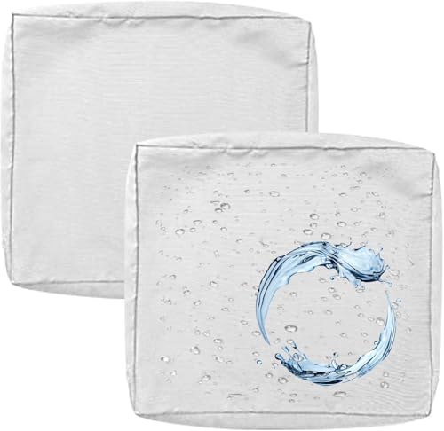 Outdoor Sofa Sitzkissenbezug 2/4er Set Microfaser-Sitzbezüge for Gartenmöbel Wasserdicht mit Reißverschluss, Terrassenstuhl Sofakissen Bezug Abnehmbar, Wetterfest Sofabezug for Garten Möbel aus Rattan von UICMNSI