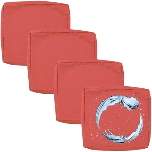 Outdoor Sofa Sitzkissenbezug 2/4er Set Microfaser-Sitzbezüge for Gartenmöbel Wasserdicht mit Reißverschluss, Terrassenstuhl Sofakissen Bezug Abnehmbar, Wetterfest Sofabezug for Garten Möbel aus Rattan von UICMNSI