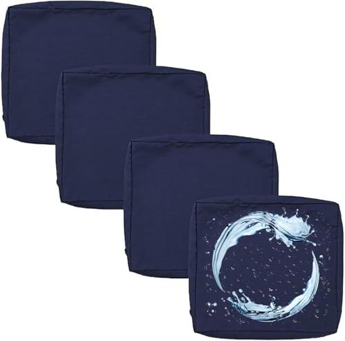 Outdoor Sofa Sitzkissenbezug 2/4er Set Microfaser-Sitzbezüge for Gartenmöbel Wasserdicht mit Reißverschluss, Terrassenstuhl Sofakissen Bezug Abnehmbar, Wetterfest Sofabezug for Garten Möbel aus Rattan von UICMNSI