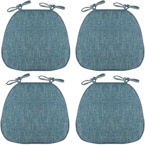 Sitzkissen 43x41cm – 1/2/4/6 er Set Stuhlauflage mit Stoffbändern, Outdoor & Indoor Geeignet – Bequeme und Waschbare Stuhlkissen ﻿(1,4pcs:43x41cm/17x16in) von UICMNSI