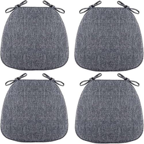Sitzkissen 43x41cm – 1/2/4/6 er Set Stuhlauflage mit Stoffbändern, Outdoor & Indoor Geeignet – Bequeme und Waschbare Stuhlkissen ﻿(2,4pcs:43x41cm/17x16in) von UICMNSI
