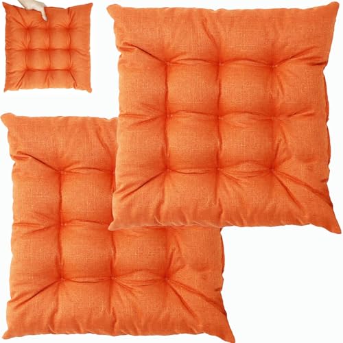 UICMNSI 1/2/4/6 er Set Sitzkissen mit Bindebändern – Bequeme 40/45 cm Stuhlauflage Gartenstuhl, Esszimmerstuhl & Balkonmöbel – Atmungsaktive Polster Indoor/Outdoo(1,2pcs:40cm/16in) von UICMNSI