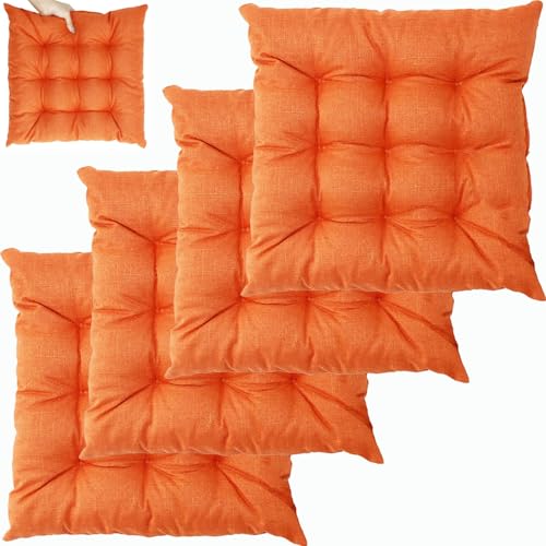 UICMNSI 1/2/4/6 er Set Sitzkissen mit Bindebändern – Bequeme 40/45 cm Stuhlauflage Gartenstuhl, Esszimmerstuhl & Balkonmöbel – Atmungsaktive Polster Indoor/Outdoo(1,4pcs:45cm/18in) von UICMNSI