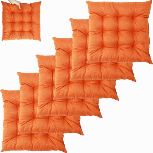 UICMNSI 1/2/4/6 er Set Sitzkissen mit Bindebändern – Bequeme 40/45 cm Stuhlauflage Gartenstuhl, Esszimmerstuhl & Balkonmöbel – Atmungsaktive Polster Indoor/Outdoo(1,6pcs:40cm/16in) von UICMNSI