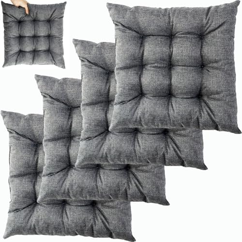 UICMNSI 1/2/4/6 er Set Sitzkissen mit Bindebändern – Bequeme 40/45 cm Stuhlauflage Gartenstuhl, Esszimmerstuhl & Balkonmöbel – Atmungsaktive Polster Indoor/Outdoo(2,4pcs:40cm/16in) von UICMNSI