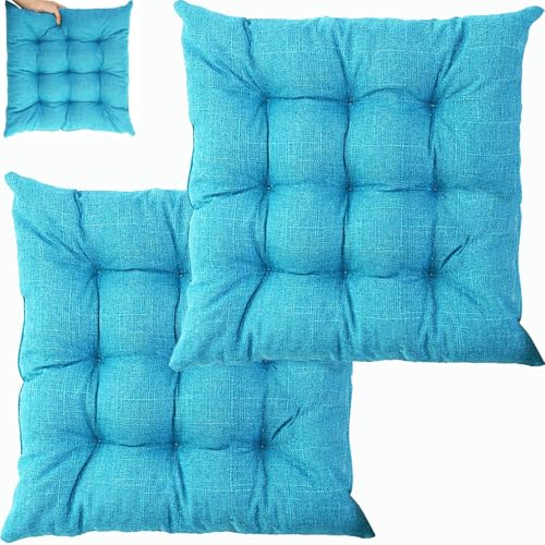 UICMNSI 1/2/4/6 er Set Sitzkissen mit Bindebändern – Bequeme 40/45 cm Stuhlauflage Gartenstuhl, Esszimmerstuhl & Balkonmöbel – Atmungsaktive Polster Indoor/Outdoo(3,2pcs:40cm/16in) von UICMNSI