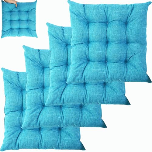 UICMNSI 1/2/4/6 er Set Sitzkissen mit Bindebändern – Bequeme 40/45 cm Stuhlauflage Gartenstuhl, Esszimmerstuhl & Balkonmöbel – Atmungsaktive Polster Indoor/Outdoo(3,4pcs:40cm/16in) von UICMNSI