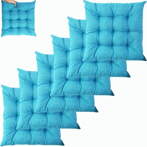 UICMNSI 1/2/4/6 er Set Sitzkissen mit Bindebändern – Bequeme 40/45 cm Stuhlauflage Gartenstuhl, Esszimmerstuhl & Balkonmöbel – Atmungsaktive Polster Indoor/Outdoo(3,6pcs:40cm/16in) von UICMNSI