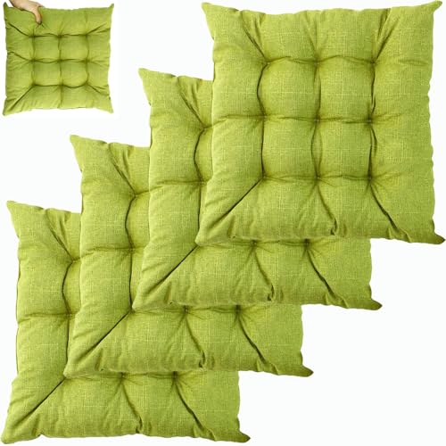 UICMNSI 1/2/4/6 er Set Sitzkissen mit Bindebändern – Bequeme 40/45 cm Stuhlauflage Gartenstuhl, Esszimmerstuhl & Balkonmöbel – Atmungsaktive Polster Indoor/Outdoo(4,4pcs:45cm/18in) von UICMNSI