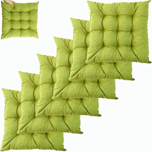 UICMNSI 1/2/4/6 er Set Sitzkissen mit Bindebändern – Bequeme 40/45 cm Stuhlauflage Gartenstuhl, Esszimmerstuhl & Balkonmöbel – Atmungsaktive Polster Indoor/Outdoo(4,6pcs:45cm/18in) von UICMNSI