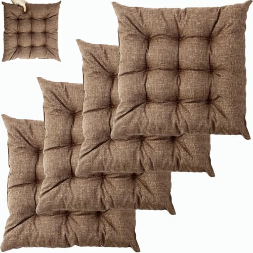 UICMNSI 1/2/4/6 er Set Sitzkissen mit Bindebändern – Bequeme 40/45 cm Stuhlauflage Gartenstuhl, Esszimmerstuhl & Balkonmöbel – Atmungsaktive Polster Indoor/Outdoo(5,4pcs:45cm/18in) von UICMNSI