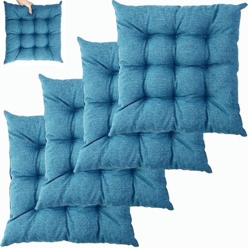 UICMNSI 1/2/4/6 er Set Sitzkissen mit Bindebändern – Bequeme 40/45 cm Stuhlauflage Gartenstuhl, Esszimmerstuhl & Balkonmöbel – Atmungsaktive Polster Indoor/Outdoo(7,4pcs:45cm/18in) von UICMNSI