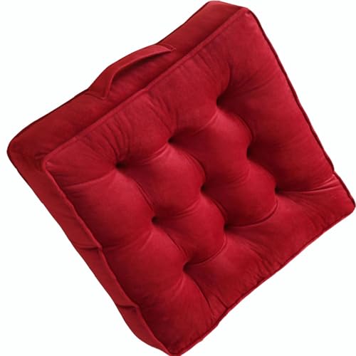 UICMNSI 1/2/4er-Set Bodenkissen Sitzkissen Stuhlkissen mit Griff 40x40x8/45X45X8/50X50X8cm for Indoor und Outdoor Dicke Steppkissen(2#,1pc:40cm/16in) von UICMNSI